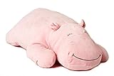 Uni-Toys - Plüsch-Kissen - Nilpferd rosa - ultra-weich - 56 cm (Länge) - Plüschtier, Kuscheltier