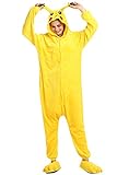 YAOMEI Erwachsene Jumpsuits, 2020 Kostüm Tier Kostüm-Anzug Onesie Nachthemd Schlafanzug Kapuzenpullover Nachtwäsche Cosplay Karton 3D Kigurumi Fastnachtskostuem Halloween (Pikachu, XL)