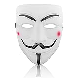 HADSOMUN Guy Fawkes Masken Halloween Maske Hacker Masken - V für Vendetta Maske Anonymous Maske für Halloween Cosplay Party, Geeignet für Kinder Erwachsene, Game Master Maske