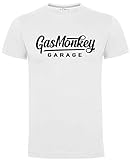 Gas Monkey Garage T-Shirt Large Script Logo White-L