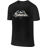 Herren Sabaton Tshirt Kurzarm T-Shirt mit Rundhalsausschnitt Baumwolle Sport Shirt Männer Sportshirt Schwarz