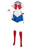 Sailor Moon Cosplay Kostüm Tsukino Usagi Kleid Outfit Full Set Halloween Karneval Outfit, weiß, L