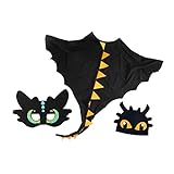 Baoblaze Ohnezahn Drachen Kostüm Drachenflügel Kostüm für und Jungen Halloween Favors , Schwarz
