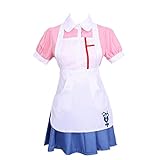 Generic Frauen Anime Mikan Tsumiki Cosplay Kostüm Uniform Outfit Verzweiflung Kleid Full Set Halloween Kostüm (rosa,XL)