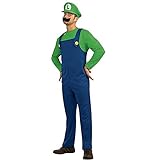 VISVIC Super Mario Luigi Bros Cosplay Kostüm Outfit Kostüm Unisex Herren Damen Erwachsene Kinder Jugendliche,Herren Luigi Grün,L