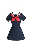 Fiamll Kurzarm Sailor Schuluniform Zurück zur Schule Kleid Himiko Toga Outfit MHA BNHA Kostüme Uniform für Halloween Karneval M