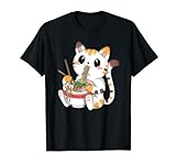 Lustige Japanische Anime Katze Ramen Nudeln Manga Kawaii T-Shirt