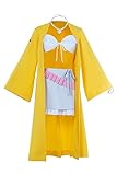 Harrypetter Angie Yonaga Cosplay Kostüm Damen Dangan V3 Angie Langer Mantel Rock Komplettset Gelb Gr. XXL, gelb