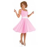 Fun Shack Rosa Tänzerin Kostüm für Damen, sexy 80er Jahre Kleid, Faschingskostüm Damen - S
