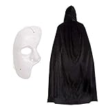 Robelli Phantom der Oper Halloween Kostüm Satz (Polyester Umhang & Maske)