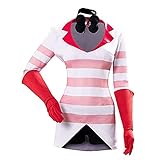 Hazbin Hotel Cosplay Alastor & Blitzo Smoking Anzug Engel Staub Spielanzug Kleid Halloween Party Kostüm für Erwachsene Männer & Frauen, Angel Dust, XL
