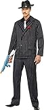 Smiffys, Herren 20er Jahre Gangster Kostüm, Jacke mit Rose, Hose, Hemdfront und Schlips, Größe: M, 25603