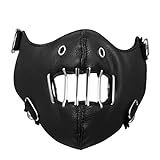 Aroncent Motorrad Maske Gotic Punk Leder Sturmmaske Outdoormaske Paintballmaske für Herren
