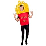 Fun Shack Gelbes Pommes Kostüm für Damen und Herren, Essen Verkleidung - Einheitsgröße