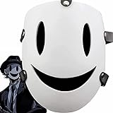 High Rise Invasion Maske, Japanische Anime Sniper Tenkuu Schienbeinschutzmaske Weiß Lächeln PVC Maske für Halloween Kostüm Cosplay Requisiten