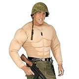 Widmann - Kostüm Super Muskel Shirt, Soldaten, Karneval, Mottoparty