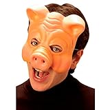 NET TOYS Schwein Halbmaske Schweinemaske hautfarbend Schwein Maske Schweinsmaske Tiermaske Kostüm Zubehör JGA