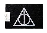 Harry Potter Fußmatte Deathly Hallows schwarz, aus Kokosfaser, Unterseite aus PVC.