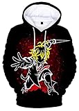 CuteFairy The Seven Deadly Sins Hoodie Top Manga Meliodas Langarm Sweatshirts für Herren Dragon's Sin of Wrath Cosplay Kostüm Pullover Pullover, TS09, M