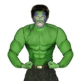 Widmann - Super-Muskelshirt für Erwachsene, grün, Comic-Superheld, Monster, Motto-Party, Karneval
