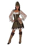 Kostüm Lady Marian Robin Hood Damenkostüm Kleid Hut Gürtel mit Tasche Beinstulpen Größe 44/46