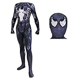 QTCWRL Cosplay Kostüm, Movie Party Requisiten Venom Spider-Man Kostüm Halloween Kostüm Ball Cosplay Stretch Strumpfhose (Farbe: Schwarz 1) (Color : Black1, Size : XL)