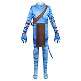 PIGMANA Avatar2 Kinder-Cosplay-Kostüm, Film-Overall, Cosplay-Kostüm, Kinder-Rollenspiel, blauer Overall, Jungen, Mädchen, Kinder, Party, Halloween, Karneval, Kostüm, Karnevalsparty