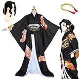 Anime Demon Slayer Cosplay Kostüme Frauen Kimono Uniformen Kleider Perücke Full Set Halloween für Kibutsuji Muzan