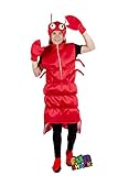Fun Shack Rotes Hummer Kostüm für Erwachsene, Krabben Verkleidung Herren Damen, Faschingskostüm - Einheitsgröße