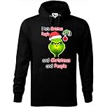 Grinch anti Weihnachten I hate Christmas Kapuzenshirt Pullover (XL)