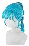 WELLHY Bulma Cosplay Perücke Blau Twist Braid Hair for Mädchen Frauen Halloween Karneval Party Geschenk Coser Perücke