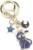 Ergugos Sailor Moon Schlüsselanhänger Cartoon Niedlich Magie Katze Schlüsselanhänger Pentagramm Tasche Handy Auto Schlüsselanhänger Männer Teenager Mädchen Katzenliebhaber, violett, Mehrfarbig