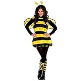 amscan 841875-55 Damenkostüm Süße Biene, schwarz/gelb, M/L