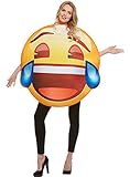Funidelia | Emoji mit Freudentränen Kostüm 100% OFFIZIELLE für Herren und Damen Größe Einheitsgröße  Emoticon, Whatsapp, Lustige & Ausgefallene - Farben: Gelb, Zubehör für Kostüm