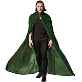 dressforfun Samt-Umhang mit Kapuze | Passend zu vielen Kostümen (Grün 116 cm | Nr. 301866)