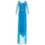 Katara 1768 - Damen Kostüm Prinzessin ELSA Kleid Frozen, Glitzerstoff Fasching Karneval Party, Größe XL, Blau