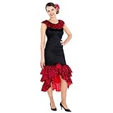TecTake dressforfun Frauenkostüm heiße Spanierin | Kleid & Bindegürtel | Flamenco Tänzerin Verkleidung (M | Nr. 300632)
