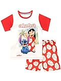 Disney Mädchen Lilo und Stitch Schlafanzug Rot 146
