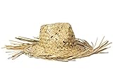 Trendario Strohhut Herren und Damen, geflochten und ausgefranst, Sommerhut Damen und Herren, Sonnenhut, Strandhut, Hawaii Hut - ideal für den Urlaub am Strand, Garten oder Sommer Partys