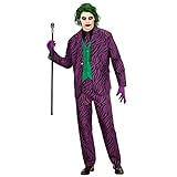 Widmann - Kostüm Evil Clown, Jacke mit Weste, Hose, Krawatte, Joker, Horror-Clown, Karneval, Fasching, Mottoparty, Halloween