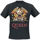Queen Crest Vintage Männer T-Shirt schwarz M 100% Baumwolle Band-Merch, Bands
