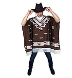 Cowboy Wild West Mexican Poncho Herren Kostüm - Einheitsgrösse