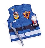 Simba 109252380 - Feuerwehrmann Sam Rettungsset, Feuerwehr Einsatzweste mit Brecheisen, Taschenlampe und WalkieTalkie, blau, für Kinder ab 3 Jahren