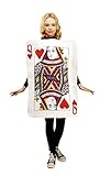 PtitClown - Costume Carte Reine de Cœur Adulte Taille Unique Taille Unique - Blanc