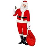 Widmann - Kinderkostüm Weihnachtsmann, Mantel, Hose, Gürtel, Stiefelüberzieher, Mütze, Handschuhe, Weihnachten, Karneval, Mottoparty