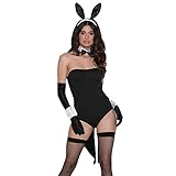 Kadila Store Damen Sexy Bunny Girl Cosplay Dessous Set Party Festival Halloween Kostüm (Schwarz1)