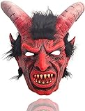 Lucifer Maske Gruseliger Demon Krampus Ziege Kopfbedeckung Erwachsene Cosplay Kostüm Halloween Requisiten