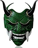 sigando Halloween-Festival Japanische Prajna-Maske Horror und Aufregendes Cosplay Co (Grün-A)