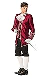 shoperama Marquis Herren Barock Rokoko Kostüm TAFT Anzug GRAF Adliger französisch Renaissance de Sade Karneval, Farbe:Bordeaux, Größe:52