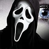 VORAE Halloween Ghostface Maske Geist Scream Maske Latex Adult Ghost Face Mask für Karneval, Fasching, Halloween